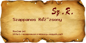 Szappanos Rázsony névjegykártya